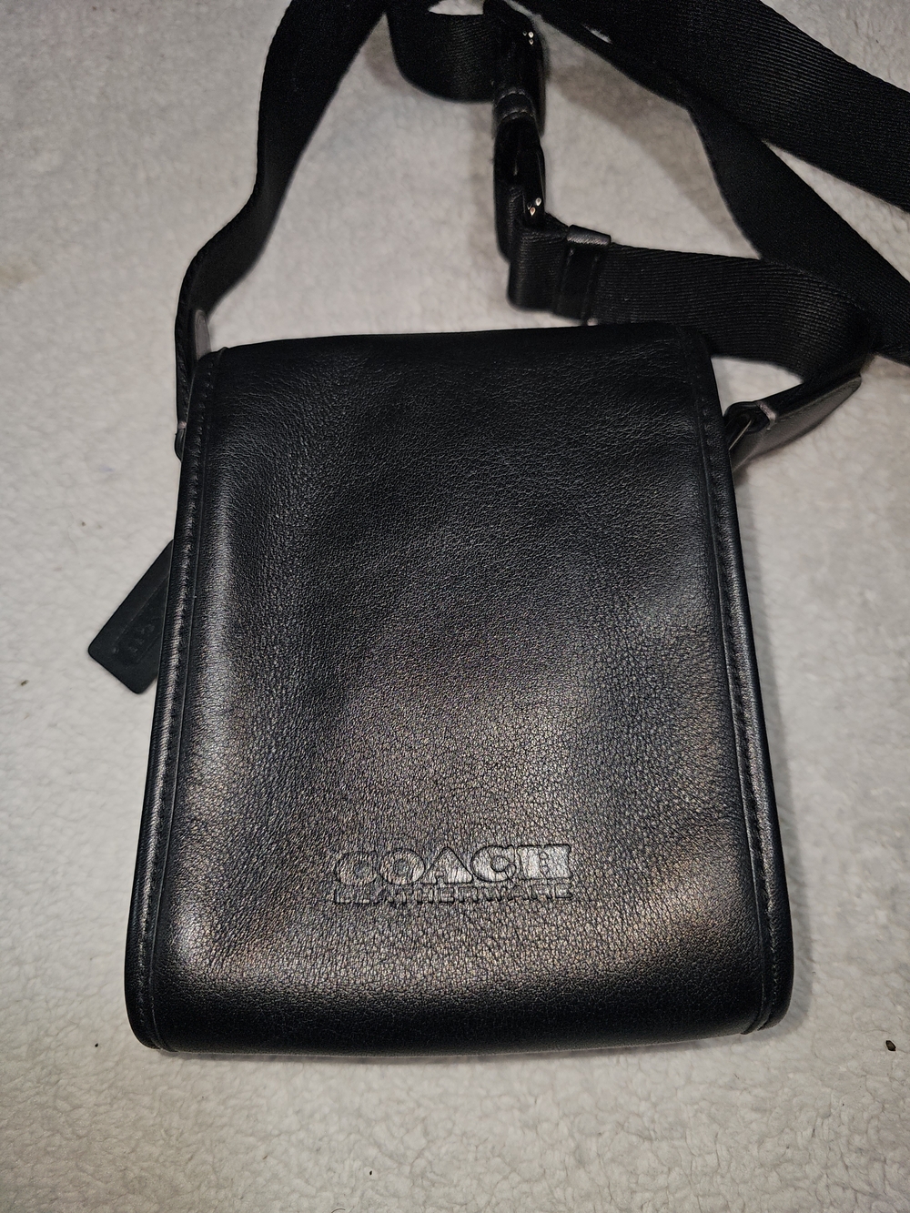Coach Black Leather Messenger Crossbody with Detachable Coin Pouch - Picture 4 of 12